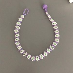 Daisy seed bead ankle bracelet